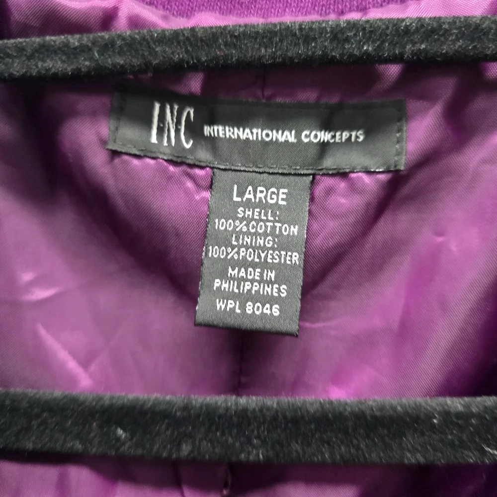 INC International Concepts Purple Double Breasted Pea Coat Womans Jacket